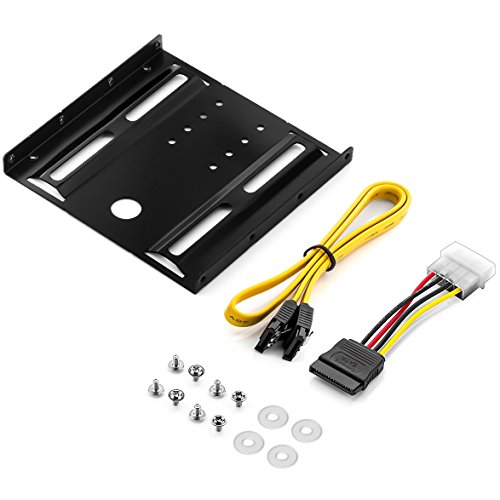 deleyCON Marco de Montaje para Discos Duros de 2,5" SSD en el Adaptador de 3,5" Caddies Marco de Montaje Apoyo Carriles Incluyendo Tornillos