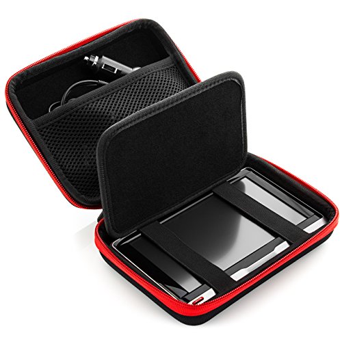 deleyCON Navi Case Funda para Dispositivos de Navegación de hasta 6 &" 6,2" Pulgadas (17x12x4,5cm) - Sólida - Un Compartimiento Interior - Rojo
