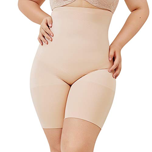 DELIMIRA Faja Reductora Ropa Interior Cintura Alta Pantalones Moldeadores para Mujer Beige 48-50