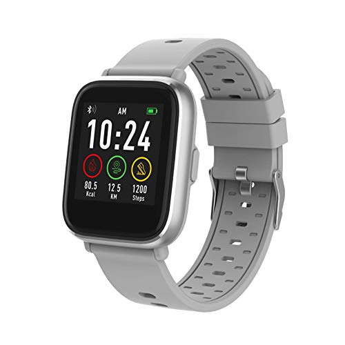 Denver Reloj Inteligente SW-161GREY Bluetooth. Monitor Actividad Deportiva. Sensor de frecuencia cardíaca. Impermeable. Muestra notificaciones Desde el móvil. Compatible iOS y Android. Gris