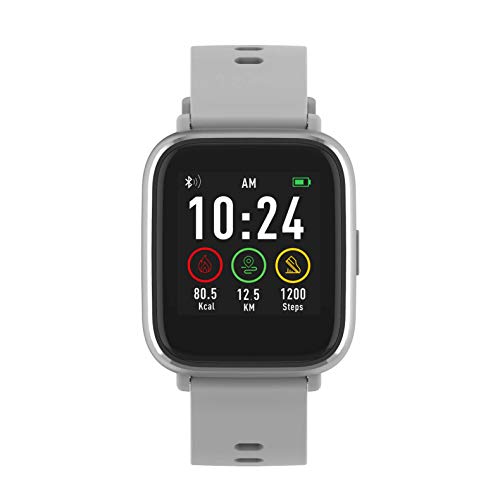 Denver Reloj Inteligente SW-161GREY Bluetooth. Monitor Actividad Deportiva. Sensor de frecuencia cardíaca. Impermeable. Muestra notificaciones Desde el móvil. Compatible iOS y Android. Gris