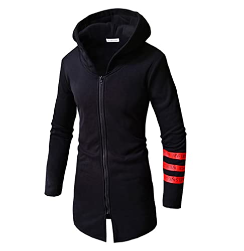 Deportiva Camisa Hombre Otoño Invierno Clásica Clásica con Cremallera Empalme con Capucha Hombre Chaqueta Urbana Longitud Media Ajustado Calavera Estampado Hombre Manga Larga