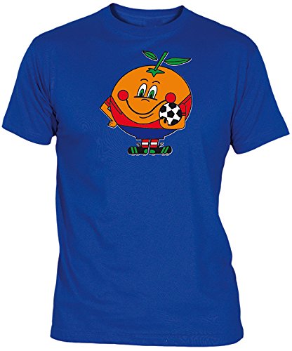 Desconocido Camiseta Naranjito Adulto/niño EGB ochenteras 80´s Retro (7-8 años, Azulón)