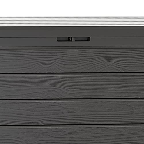 Deuba Baúl de Almacenamiento Gris 120x45x60cm Arcón para Cojines Cofre de jardín Caja de Exterior