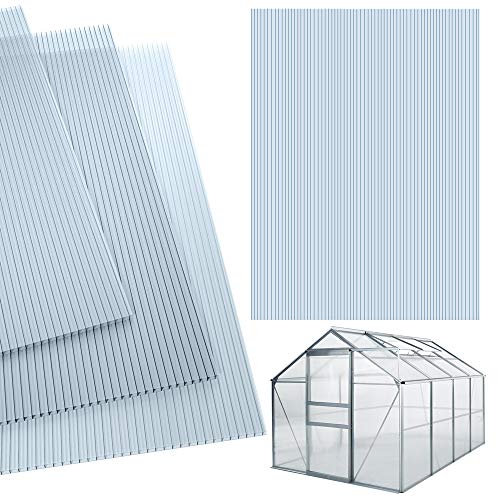 Deuba Set de 14 Placas de policarbonato 60,5x121cm 10,25m² Láminas de doble cara Planchas Transparentes