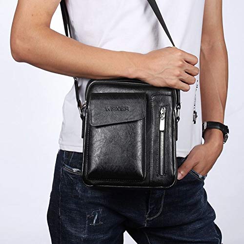 DFV mobile - Bolso de Piel Bandolera Compatible con Ebook, Tablet y para CELLALLURE Cool Extreme 2 (2019) - Negra