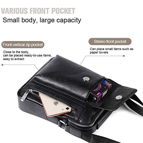 DFV mobile - Bolso de Piel Bandolera Compatible con Ebook, Tablet y para CELLALLURE Cool Extreme 2 (2019) - Negra