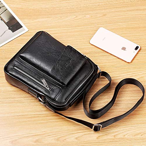 DFV mobile - Bolso de Piel Bandolera Compatible con Ebook, Tablet y para CELLALLURE Cool Extreme 2 (2019) - Negra