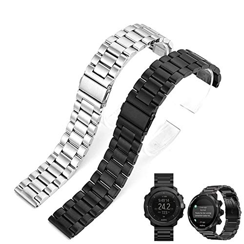 DHDHWL Correa Reloj Herramienta De Acero Inoxidable Correa De Reloj De Suunto + 9/3 Ámbito Vertical/Spartan Deporte HR De Metal De Reloj Pulsera Correa De Pulsera Negro 24mm S0061