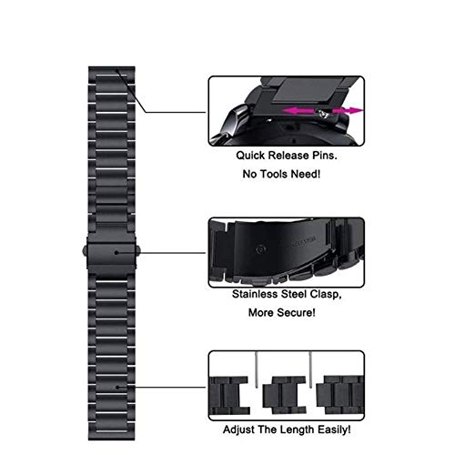 DHDHWL Correa Reloj Herramienta De Acero Inoxidable Correa De Reloj De Suunto + 9/3 Ámbito Vertical/Spartan Deporte HR De Metal De Reloj Pulsera Correa De Pulsera Negro 24mm S0061