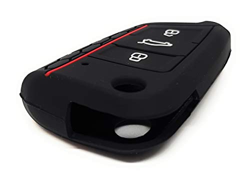 DigitalTech® - Funda Llave Coche. Compatible Golf,MK,Polo,Jetta,Touran,T-ROC,Tiguan,Seat Leon,Ibiza,Toledo,Arona,Ateca,Skoda Rapid Spaceback,Fabia,Karoq,Octavia, Superb, etc.