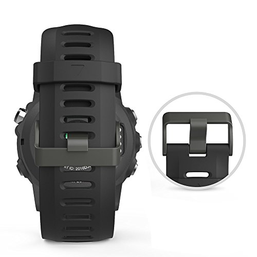 Digit.Tail 26mm Correa Suave Silicona Pulsera Deportiva Band de Repuesto con recambios Accesorios para Garmin Fenix 3/Fenix 3 HR, Fenix 5X Smartwatch (Negro)