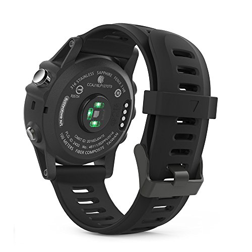 Digit.Tail 26mm Correa Suave Silicona Pulsera Deportiva Band de Repuesto con recambios Accesorios para Garmin Fenix 3/Fenix 3 HR, Fenix 5X Smartwatch (Negro)