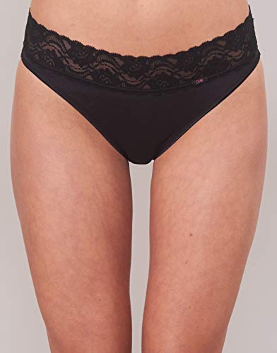 DIM Coton Feminine X4 Culote, Bragas y Otras Mujeres Negro/Blanco - EU 34/36 (EU 36/38) - Culote y Bragas