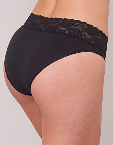 DIM Coton Feminine X4 Culote, Bragas y Otras Mujeres Negro/Blanco - EU 34/36 (EU 36/38) - Culote y Bragas