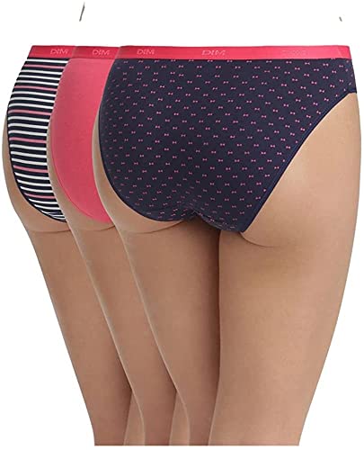 Dim Les Pockets Coton Slip X3 Braguita, Multicolor (Estampado 5MM), 40 (Tamaño del Fabricante: 40/42) (Pack de 3) para Mujer