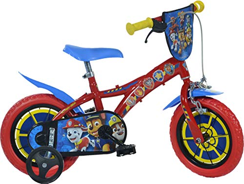 Dino Bikes 612L-PW Bicicleta Patrulla Canina, roja, 12 Pulgadas