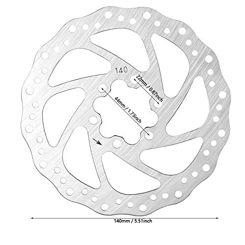 Disco de freno de bicicleta, Reemplazo accesorio de la bicicleta de la zapata de freno de la bicicleta del acero inoxidable antioxidante del tamaño 4(140mm)