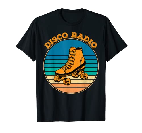 Disco Radio 70's 80's Vintage Roller Skating Discoteca Camiseta