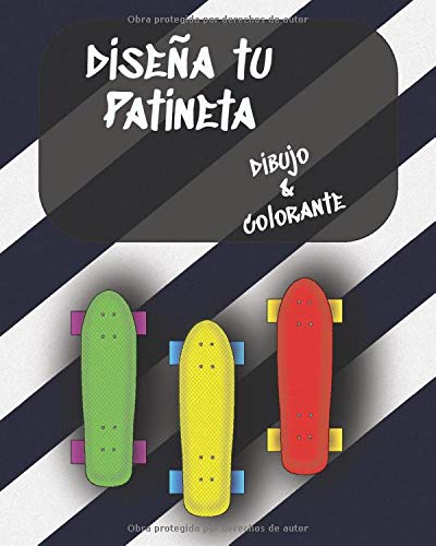 Diseña tu Patineta, dibujo & colorante: Crea tu propio mazo, amplia selección de plantillas de skate