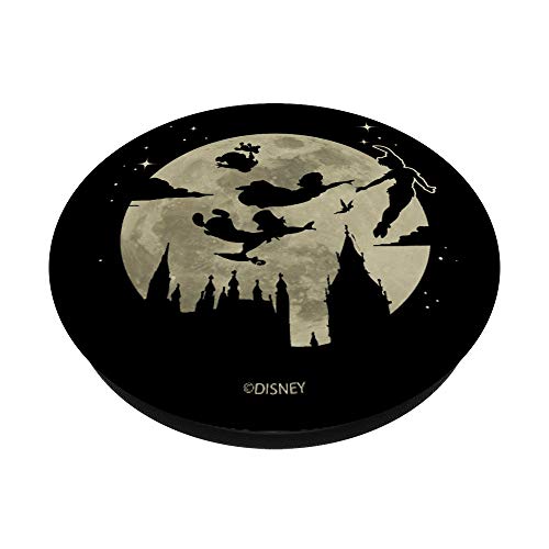 Disney Peter Pan Wendy John Micheal & Tink Fly Across Moon PopSockets PopGrip: Agarre intercambiable para Teléfonos y Tabletas