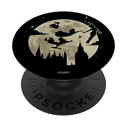 Disney Peter Pan Wendy John Micheal & Tink Fly Across Moon PopSockets PopGrip: Agarre intercambiable para Teléfonos y Tabletas