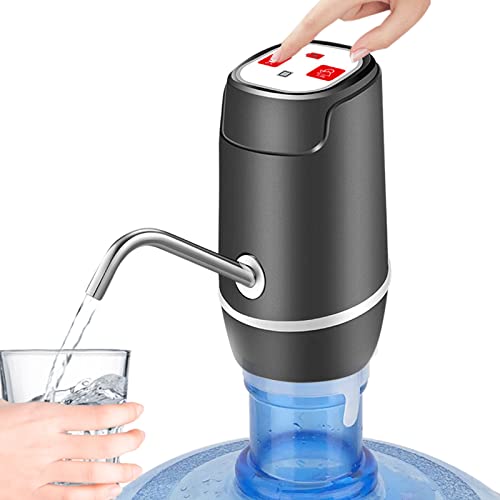 Dispensador de Agua Electrico para Garrafa, Dispensador Bomba de Agua Portátil para Bidones y Botellas de Agua 4 - 20 litros con Medidor AUTOSTOP, Grifo para Garrafas de Agua Mineral, USB Recargable