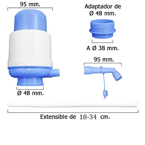 Dispensador de agua manual para garrafas bomba compatible con botellas (PET) de 2.5,3, 5, 6, 8 y 10 litros