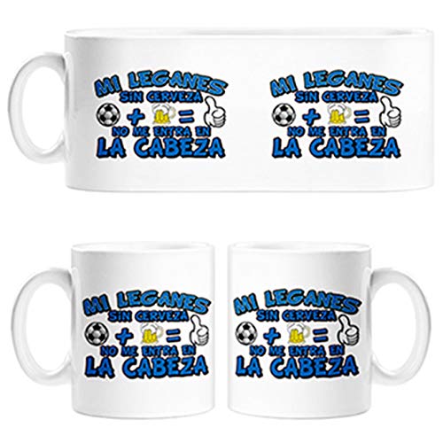 Diver Tazas Taza Mi Leganés sin Cerveza no me entra en la Cabeza Frase para futboleros - Cerámica