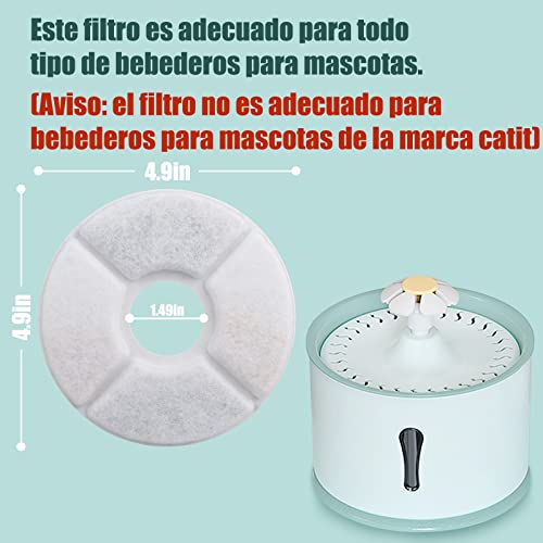 Diyife Filtros Fuente Gatos, [8 Paquetes] Filtros de Repuesto de Fuentes de Mascotas con Resina y Carbón Activo, 3 Filtros de Repuesto, 1.6-2.4L para Fuentes de Agua Automáticas para Gatos