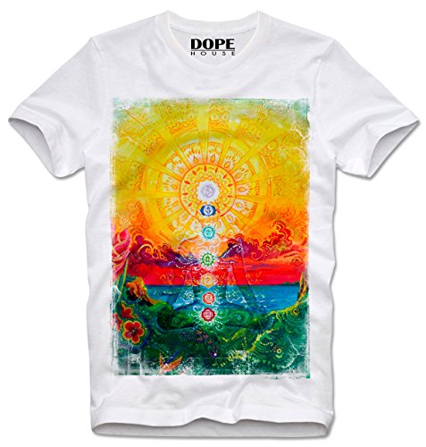 Dopehouse T-Shirt Camiseta Chakra Meditation Yoga Trippy LSD Acid MDMA DMT Psychedelic psicodélico, L