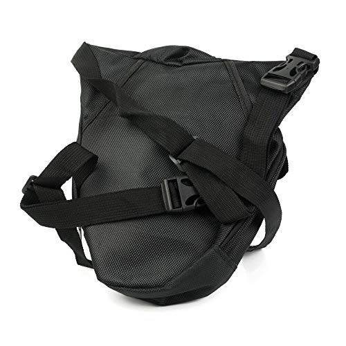 DQMEN Bolso de Pierna Monedero Multifuncional de Nylon para Viajes Ciclismo Escalada Senderismo Camping Riding Bike Motorcycle Pack Bolso de Pierna de Tela de Lona (A-Negro)