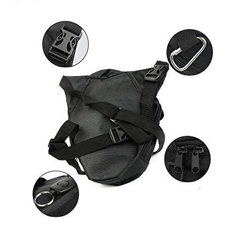 DQMEN Bolso de Pierna Monedero Multifuncional de Nylon para Viajes Ciclismo Escalada Senderismo Camping Riding Bike Motorcycle Pack Bolso de Pierna de Tela de Lona (A-Negro)