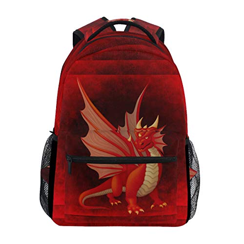 Dragón Rojo Enojado Mochila de Estudiantes Hombro Mochilas para Viajes Escolar Niños Niñas