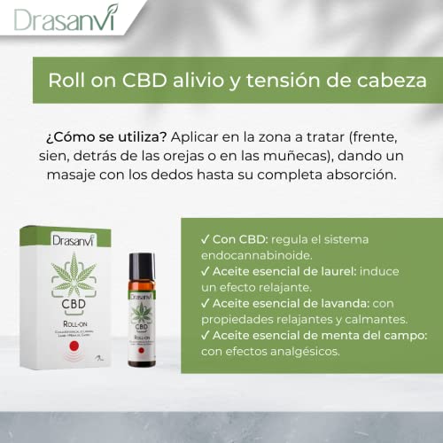 Drasanvi Cbd - Roll-on Alivio Tensiones Cabeza Con Cbd - 5 Ml, Sin Sabor, Normal