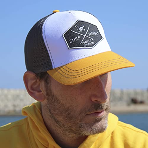 DRESSED IN MUSIC PLAY WITH ME Gorra Tipo Trucker Origins Beisbol Ajustable - Gorras de Hombre (Gris/Amarillo)