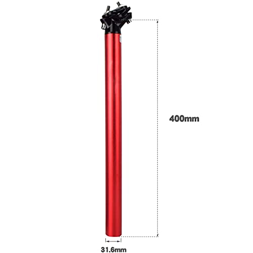 DSJGVN Tija de sillín de Bicicleta de 27,2, 30,9, 31,6 Mm, Tija de sillín de suspensión de 400 Mm de Longitud, Tija de sillín de aleación de Aluminio para Bicicleta de montaña MTB