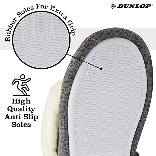 Dunlop Zapatillas Casa Mujer Altas, Pantuflas Mujer Forro Polar Suave, Zapatillas Bota Mujer con Suela Antideslizante, Regalos Para Mujer y Chica Adolescente (41 EU, Gris Oscuro, numeric_41)