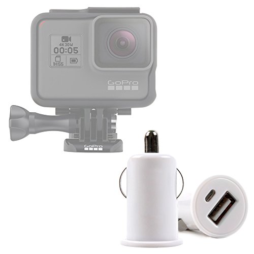 DURAGADGET Cargador Mechero del Coche con Puerto USB para Cámara Deportiva GoPro HERO7 Black, GoPro HERO7 Silver, GoPro HERO7 White - ¡No Se Quede Sin Batería Mientras Va Conduciendo