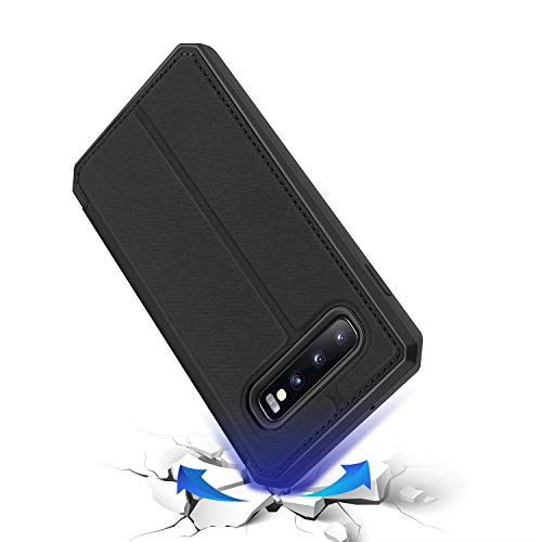 DUX DUCIS Funda para Samsung Galaxy S10, Cuero Premium Cierre Magnético Flip Folio Carcasa para Samsung Galaxy S10 (Negro)