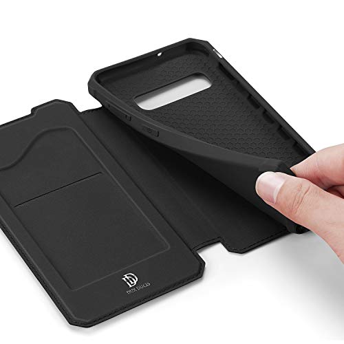 DUX DUCIS Funda para Samsung Galaxy S10, Cuero Premium Cierre Magnético Flip Folio Carcasa para Samsung Galaxy S10 (Negro)