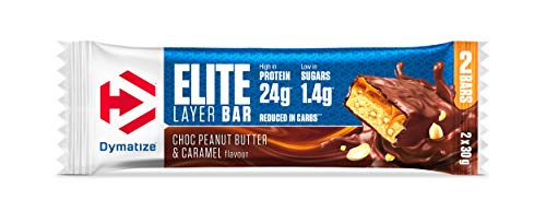 Dymatize Elite Layer Bar Peanut Butter & Caramel 18x(2x30g) - Barra alta en Proteína y Baja en Azúcar