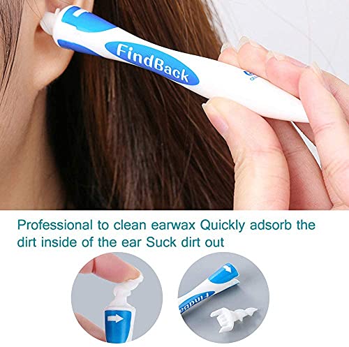 Ear Cleaner,Q Grips Cera Oidos,Limpiador de Oídos,Ear Wax Remover Kit de limpieza Para Oídos,Seguro y Suave,con 16 Punta Suave Silicona Reemplazables, Adecuadas Para Niños y Familias