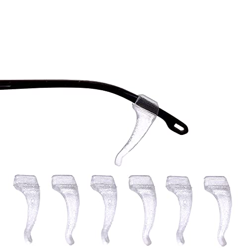 Ear Grips - Gafas de sol de silicona elástica y antideslizante para evitar gafas deslizantes, accesorios de repuesto para gafas de sol Spectacles (3 pares de transparencia)