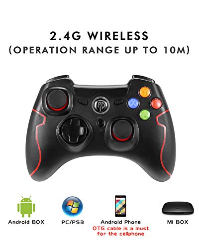 EasySMX Mandos PC PS3, [Regalos de Reyes] 2.4G Mando PS3 Inalámbricos, Controlador PS3, Gamepad PC, Controller PS3 Para PC de Windows 11/10/8.1/8/7, XP y Vista, Android TV, Switch y Uso hasta 10M