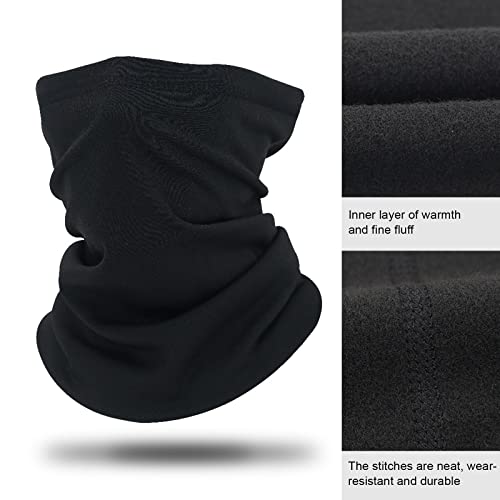 EasyULT 45cm Multifuncional Braga Cuello Moto Calentador de Cuello Mascarilla, Calentator Cuello Mujer Hombre, Multifuncional Esquí Gorro Invierno Hombre Ciclismo Correr Aire Libre-Negro