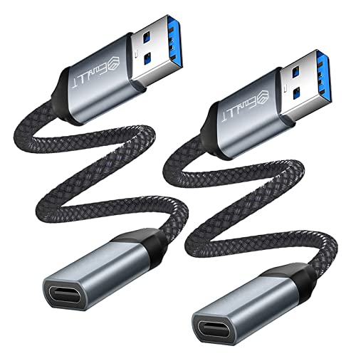 EasyULT Adaptador Cable USB C Hembra a USB 3.0 Macho(2 Pack), Adaptador de Cable USB 3.0 a USB-C, para MacBook, Samsung Galaxy S20 20 S21 21 Plus Ultra, Huawei P40/P30,Google Pixel 4(Gris)