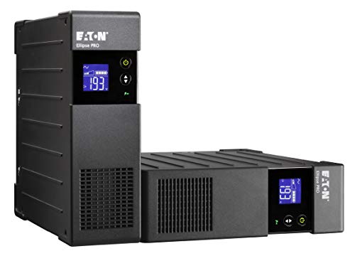 Eaton Ellipse PRO 1200 DIN - Fuente de alimentación ininterrumpida (SAI) 1200 VA con protección de sobrevoltaje (8 salidas Schuko) y regulación de voltaje (AVR).