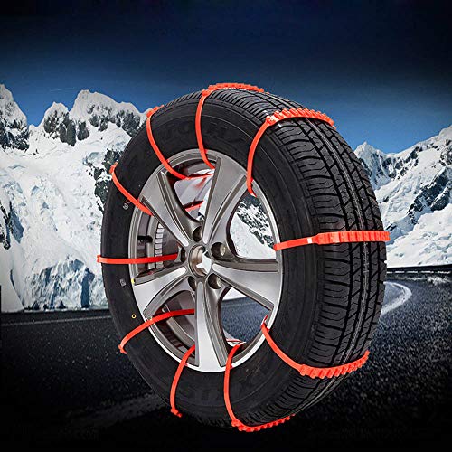 EBILUN 10pcs Cadenas de neumáticos Antideslizantes Tracción de Emergencia Coche Invierno Nieve Lluvia Neumático Rueda Bridas de Cable