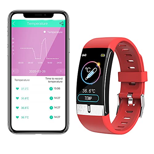 ECG Smartwatch con Temperatura Corporal, Impermeable IP68 Reloj Inteligente Medidor de Frecuencia Cardíaca Medidor de Presión del Tiempo Contador de Calorías Podómetro para Hombre Mujer (Azul)